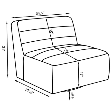 Cobie Upholstered Swivel Chair balanced on plastic glides