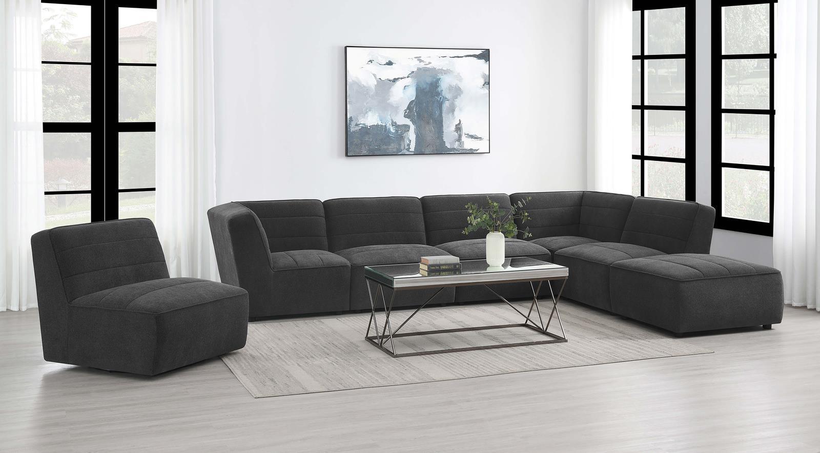 Cobie Dark Charcoal Swivel Chair back view
