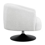 Dave Beige Upholstered Swivel Accent Chair side view
