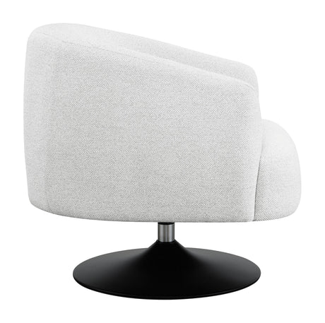 Dave Beige Upholstered Swivel Accent Chair side view