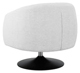 Close-up of beige boucle upholstery on Dave Swivel Chair
