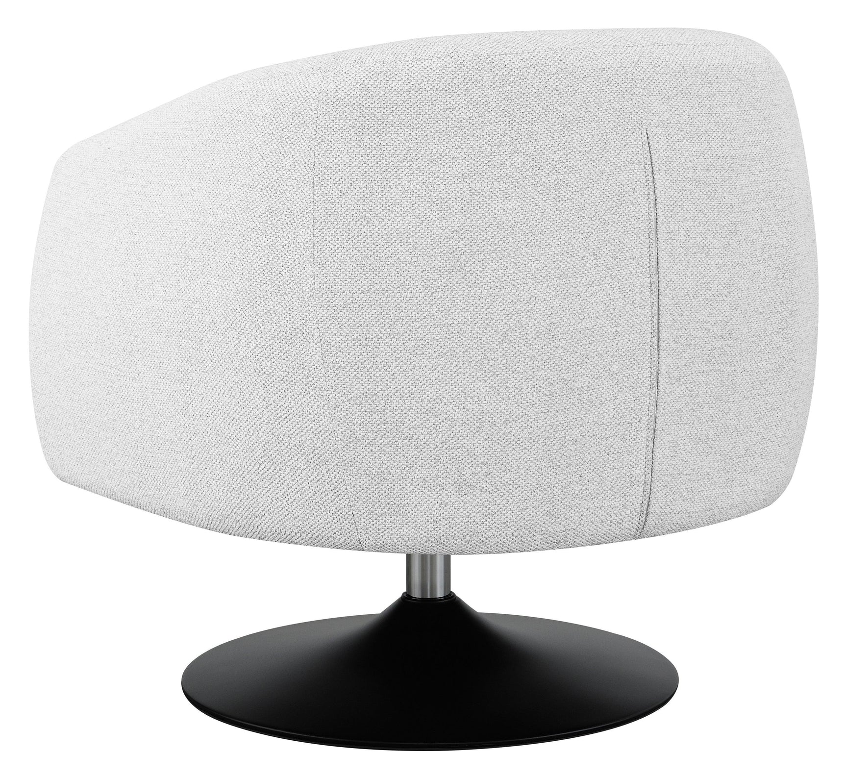 Close-up of beige boucle upholstery on Dave Swivel Chair