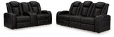 Caveman Midnight Den loveseat side view with power control panel