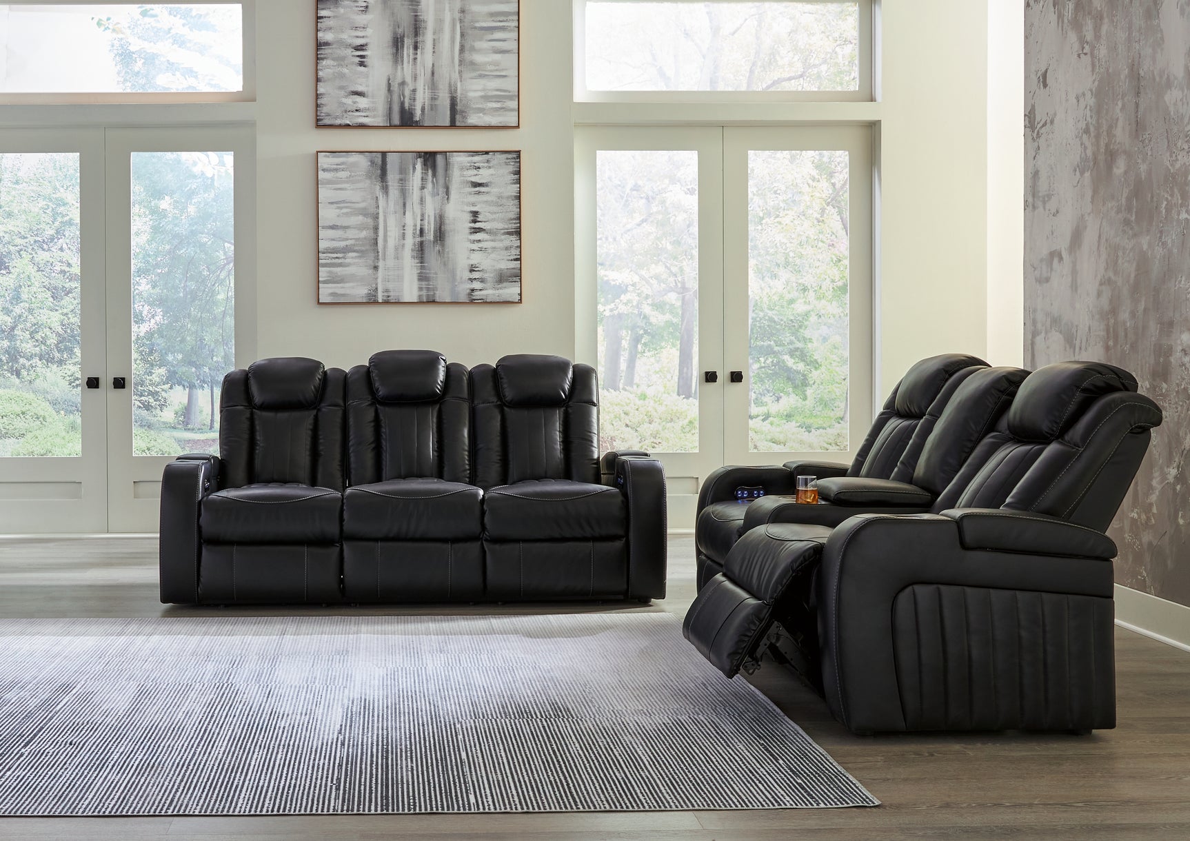 Caveman Midnight Den Sofa, Loveseat and Recliner
