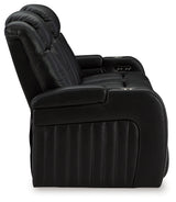 Side view showing armrest and LED lighting