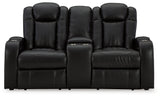 Close-up of adjustable headrest on loveseat