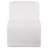 Close-up of ivory fabric upholstery on Drayton chair