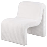 Leg detail of Drayton accent chair with metal finish