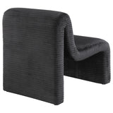 Drayton accent chair with levelers visible