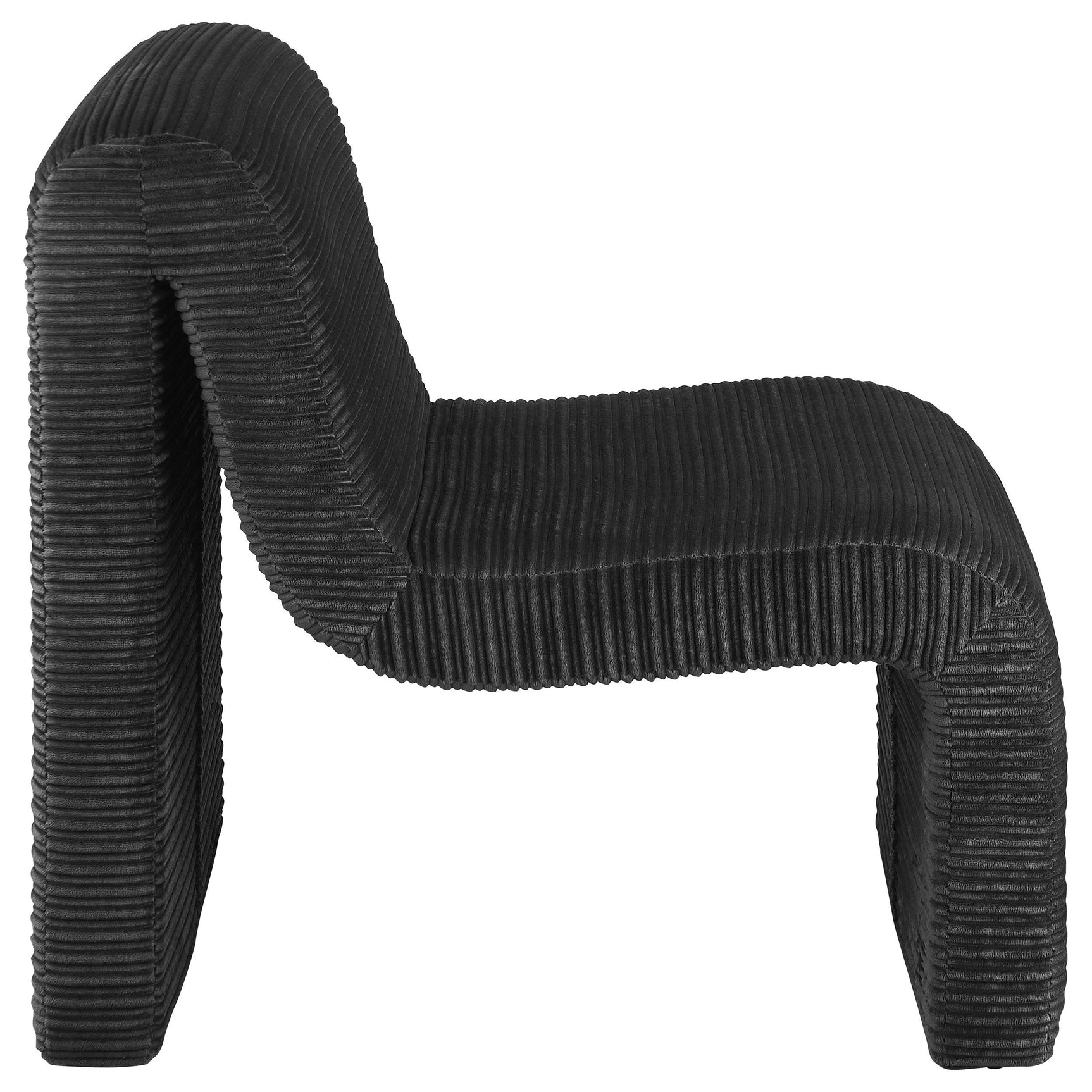 Top view of Drayton black upholstered accent chair seat