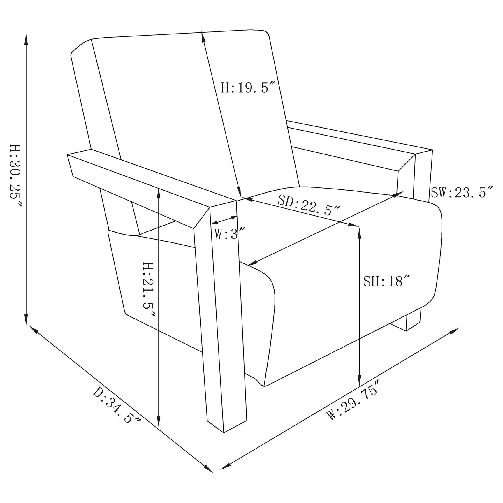 Fitzroy chair seat and back cushions detail
