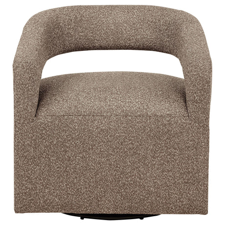 Westhill Rocky Road Boucle Upholstered Swivel Accent Chair back view