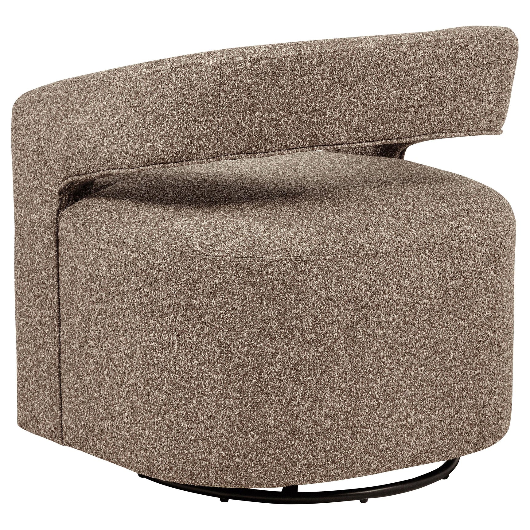 Detail of metal swivel base of Westhill accent chair