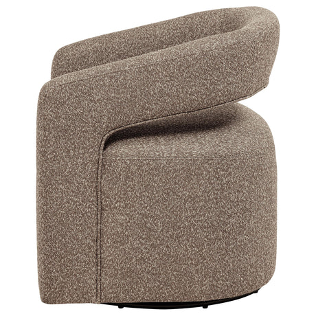 Side profile of Westhill Rocky Road Boucle Swivel Accent Chair
