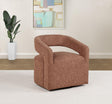 Westhill Boucle Upholstered Swivel Accent Chair Berry - side view