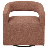 Westhill Boucle Upholstered Swivel Accent Chair Berry - rear view