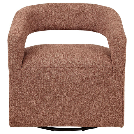 Westhill Boucle Upholstered Swivel Accent Chair Berry - rear view