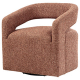 Westhill Boucle Upholstered Swivel Accent Chair Berry - close up of fabric texture