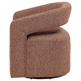 Westhill Boucle Upholstered Swivel Accent Chair Berry - showing swivel base