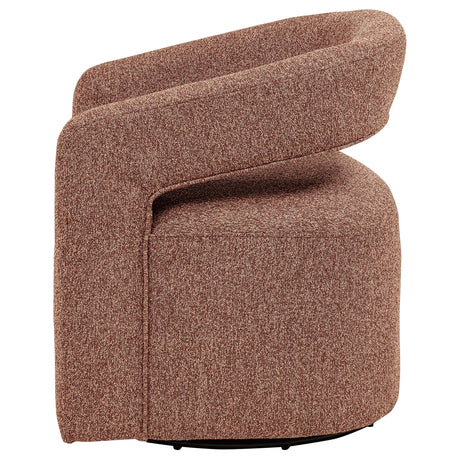 Westhill Boucle Upholstered Swivel Accent Chair Berry - showing swivel base