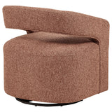Westhill Boucle Upholstered Swivel Accent Chair Berry - showing back support