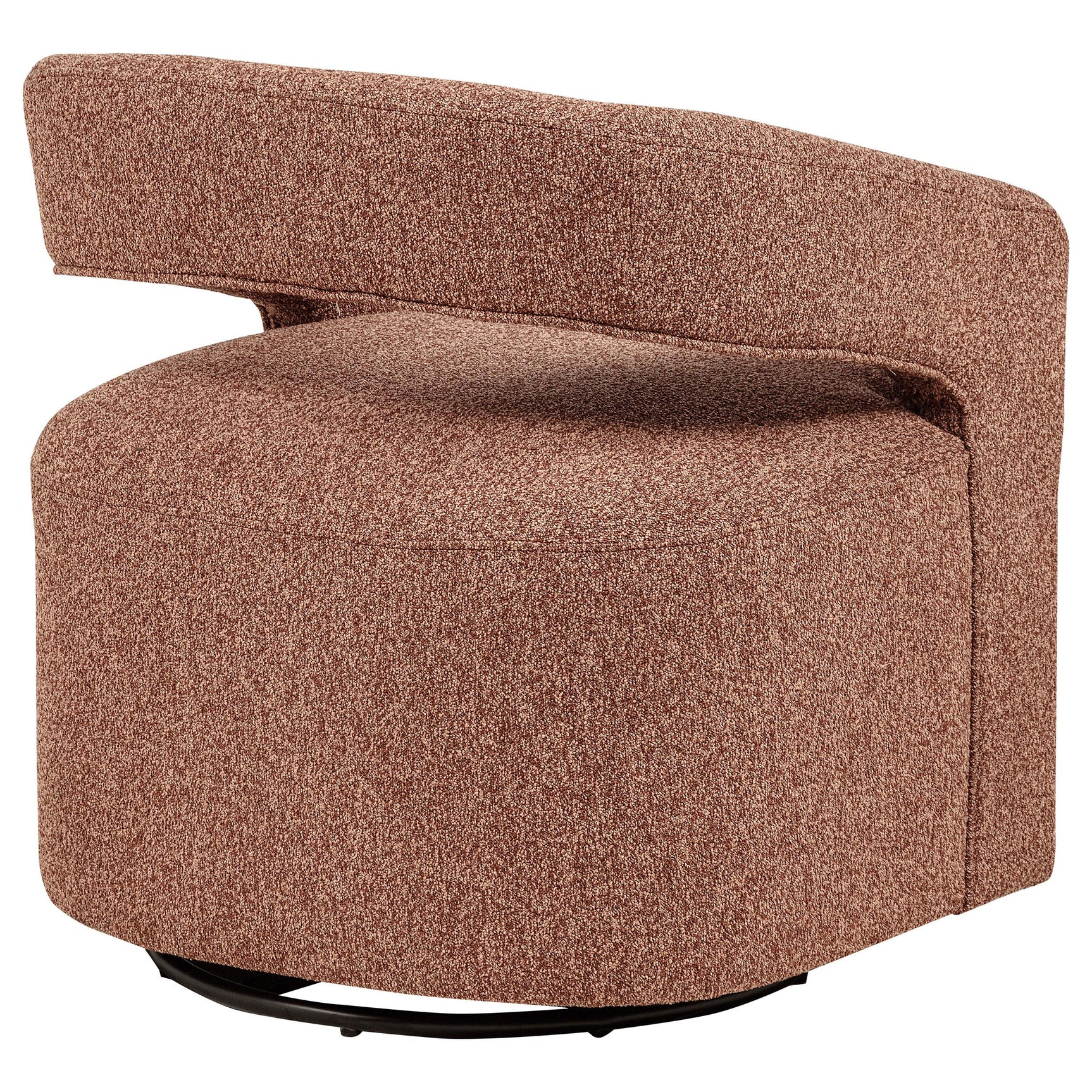 Westhill Boucle Upholstered Swivel Accent Chair Berry - showing back support