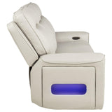 Rojas Dual Power Reclining Sofa with Drop-Down Console Greige — product image 8