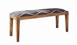 Lamont Bench navy geometric upholstered seat top view
