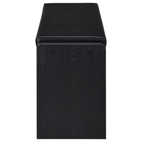 Arrington storage bench open shelf and adjustable shelf