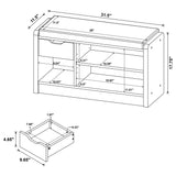 Arrington storage bench angled view with storage compartments