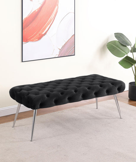 Ella bench showing button tufting detail on seat
