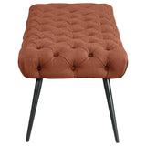 Metal legs and bench seat detail