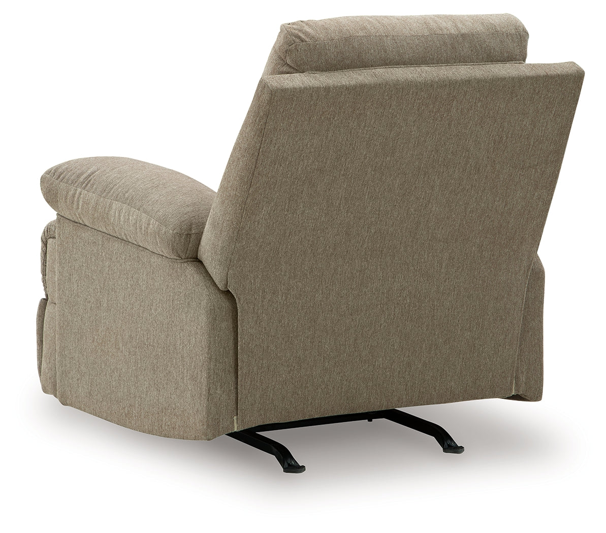 Rear view of Side-Swipe Mocha Chenille Recliner in mocha fabric