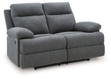 Side-Swipe Reclining Loveseat angled closed position