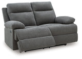 Side-Swipe Reclining Loveseat angled open recline
