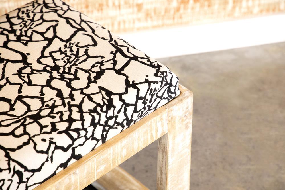 Top angle view highlighting foam cushion on Aiden bench
