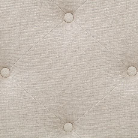 Wooden leg detail of Marsha upholstered accent bench
