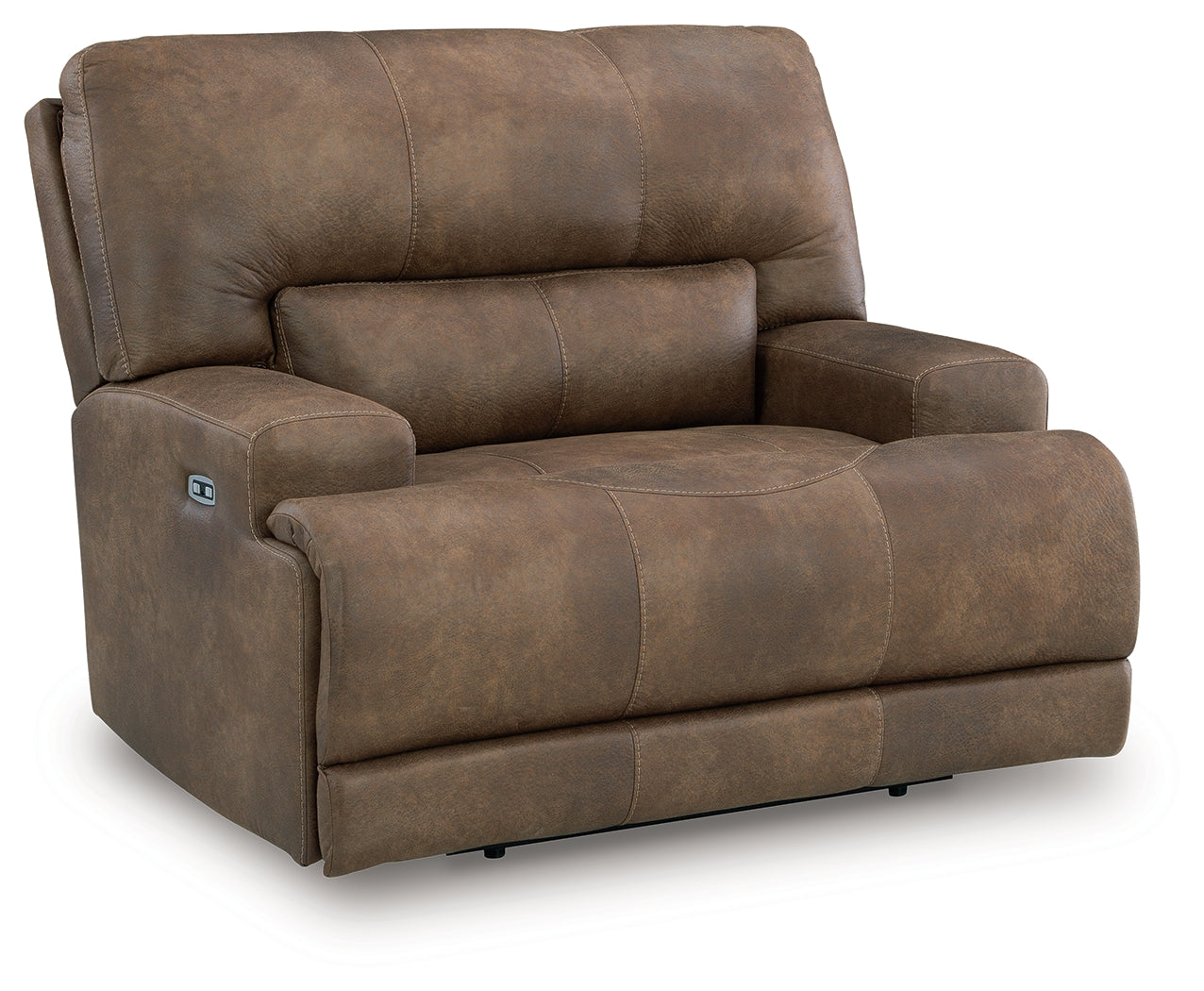 Beckley Place Earth Faux Leather Power Recliner side angle closed