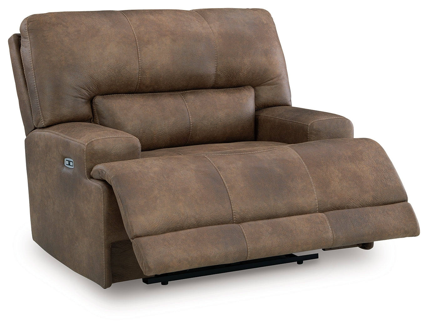 Beckley Place Earth Faux Leather Power Recliner reclining position