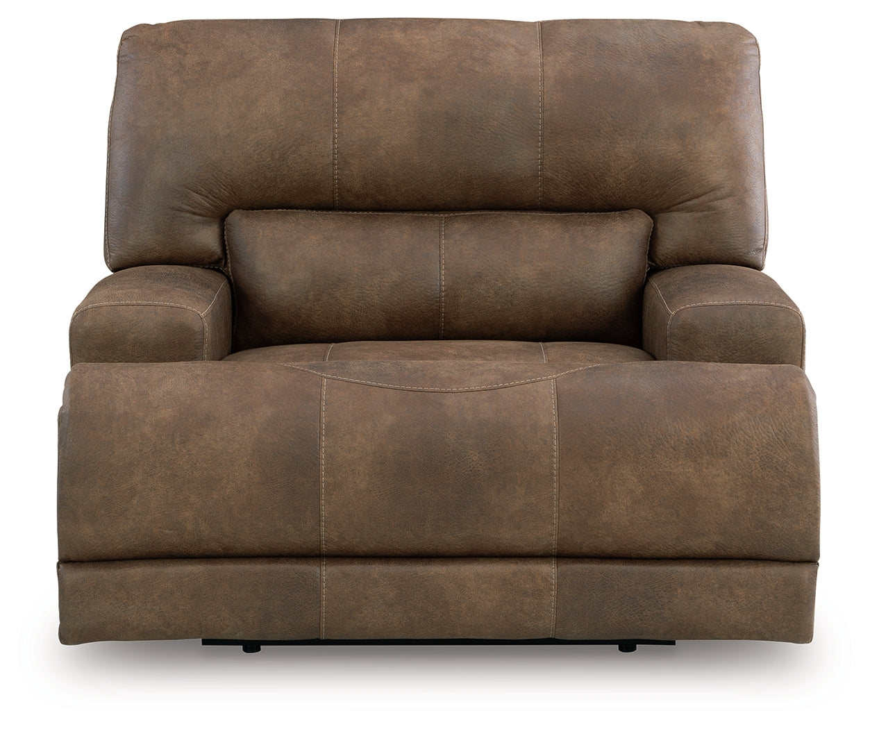 Beckley Place Earth Faux Leather Power Recliner front angle