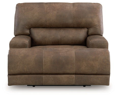 Beckley Place Earth Faux Leather Power Recliner front angle