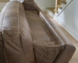 Adjustable headrest detail on Beckley Place sofa