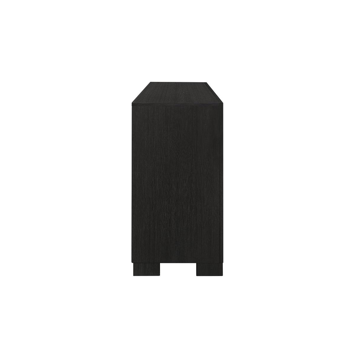 Main angle of Bellante Black bed with bookcase storage and LED lighting