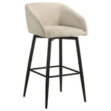 Rainer Fabric Upholstered Swivel Bar Chair Cream Set of 2 — product image 2
