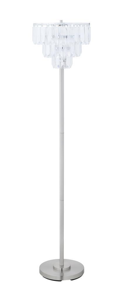 Anya Chrome and Crystal Metal Base Floor Lamp angled view