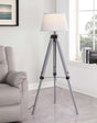 Dayton floor lamp 56-inch grey metal tripod base front view