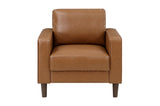 front view of Malcolm Brown faux leather sofa