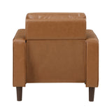 Back view of Malcolm Brown faux leather accent chair