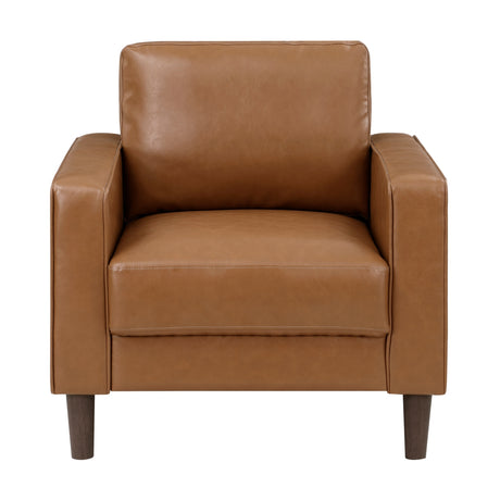 Malcolm Brown faux leather accent chair front angle
