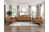 side view of Malcolm Brown Faux Leather Loveseat